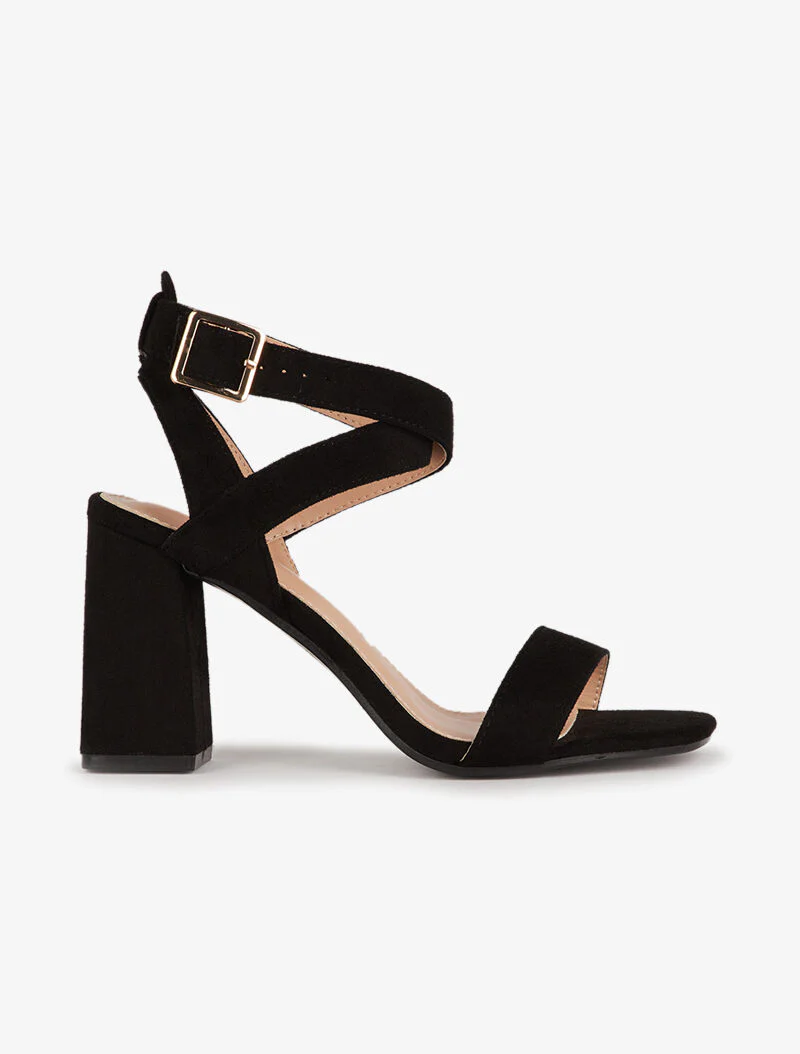 Sandalen met afgeschuinde blokhakken - zwart - Image 2