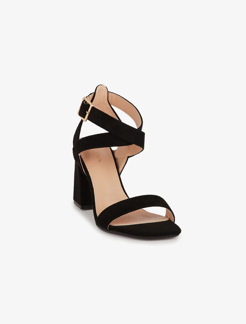 Sandalen met afgeschuinde blokhakken - zwart - Image 3