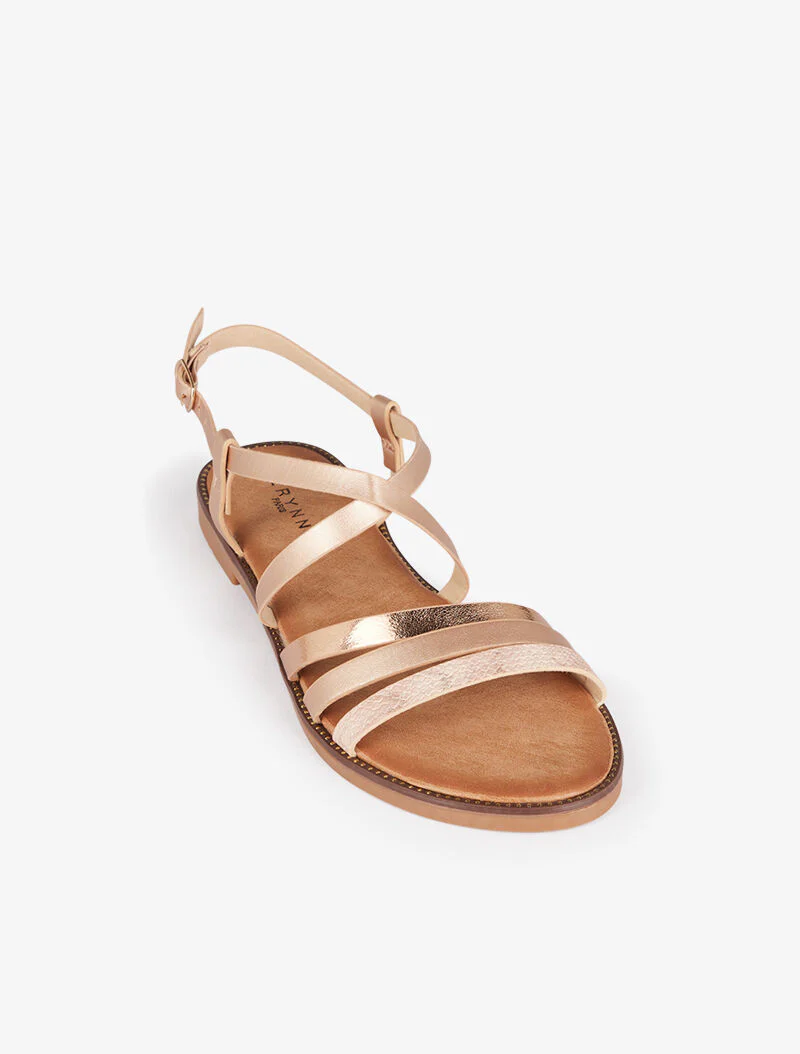 Stijlvolle sandalen met bandjes - champagne - Image 3
