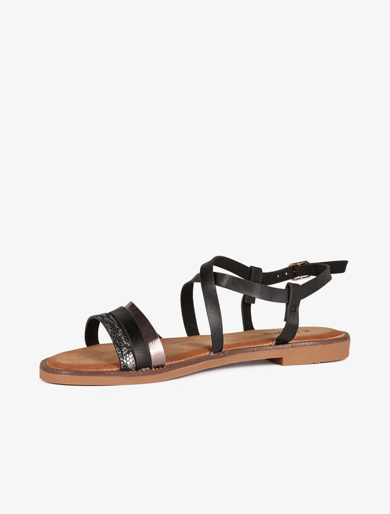 Gestileerde sandalen met bandjes - zwart - Image 4