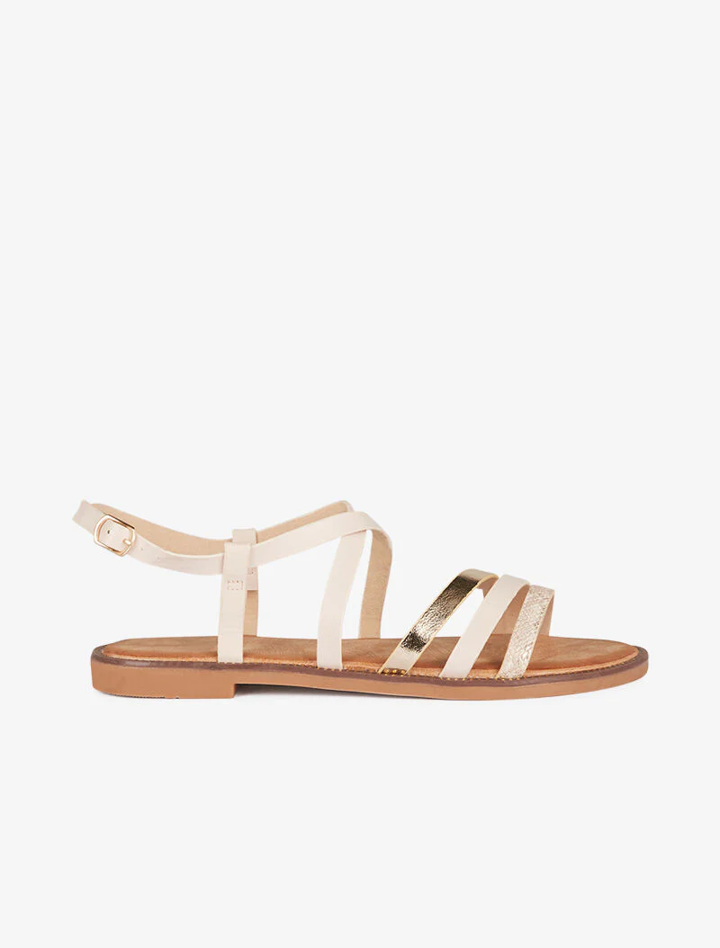 Stijlvolle sandalen met bandjes - beige - Image 2