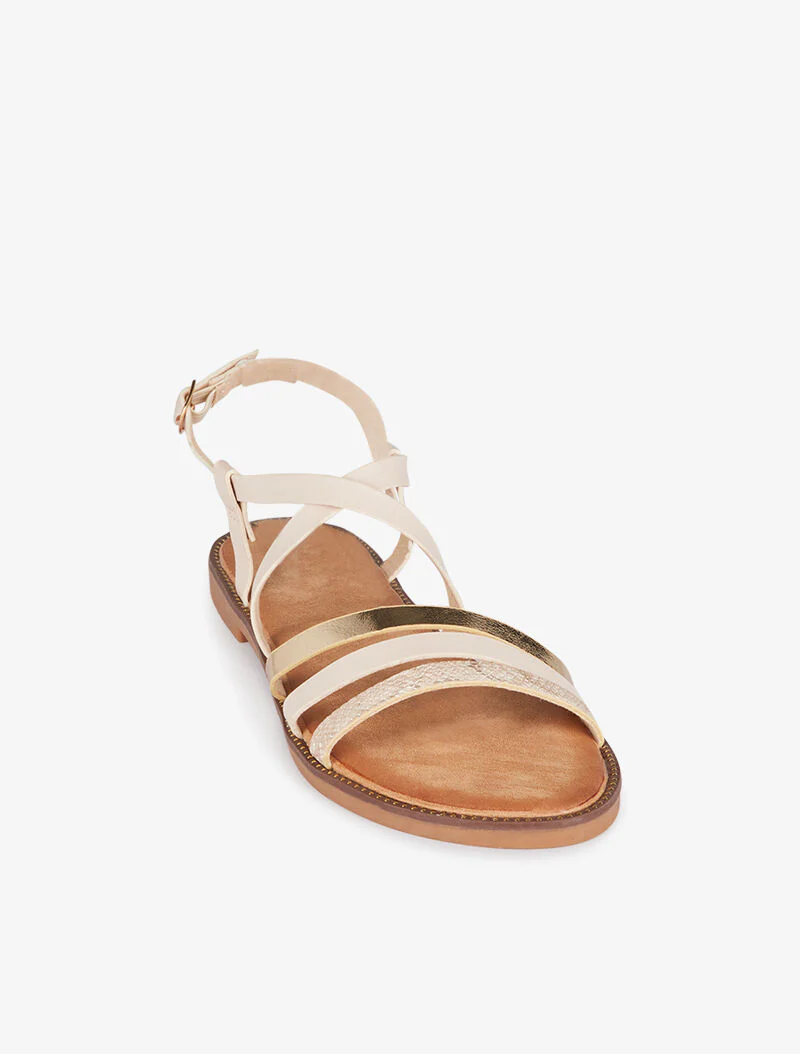 Stijlvolle sandalen met bandjes - beige - Image 3