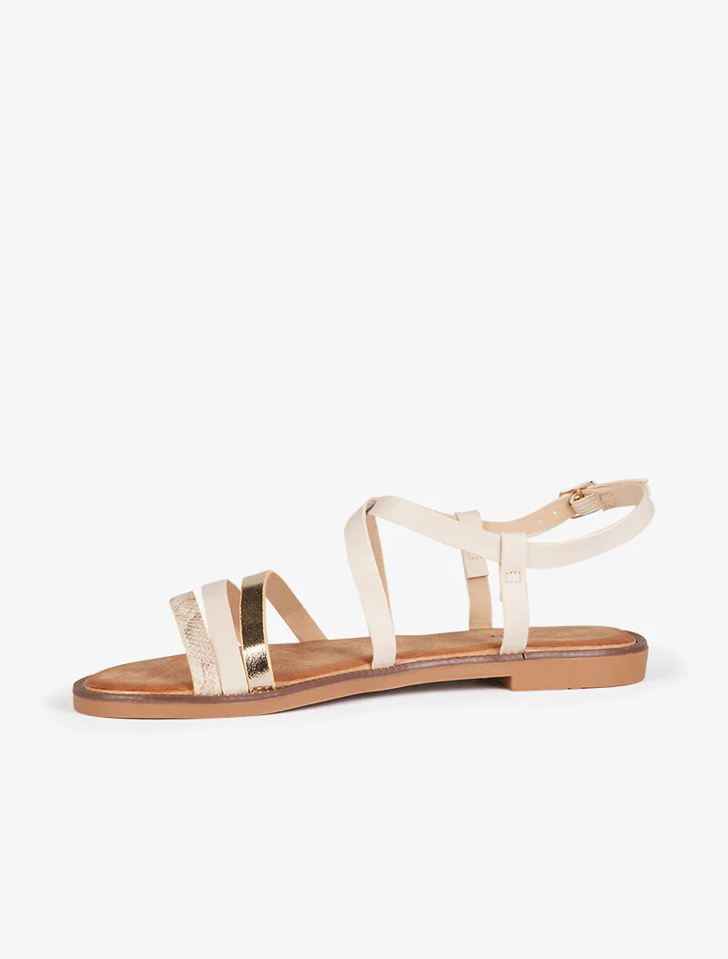 Stijlvolle sandalen met bandjes - beige - Image 4