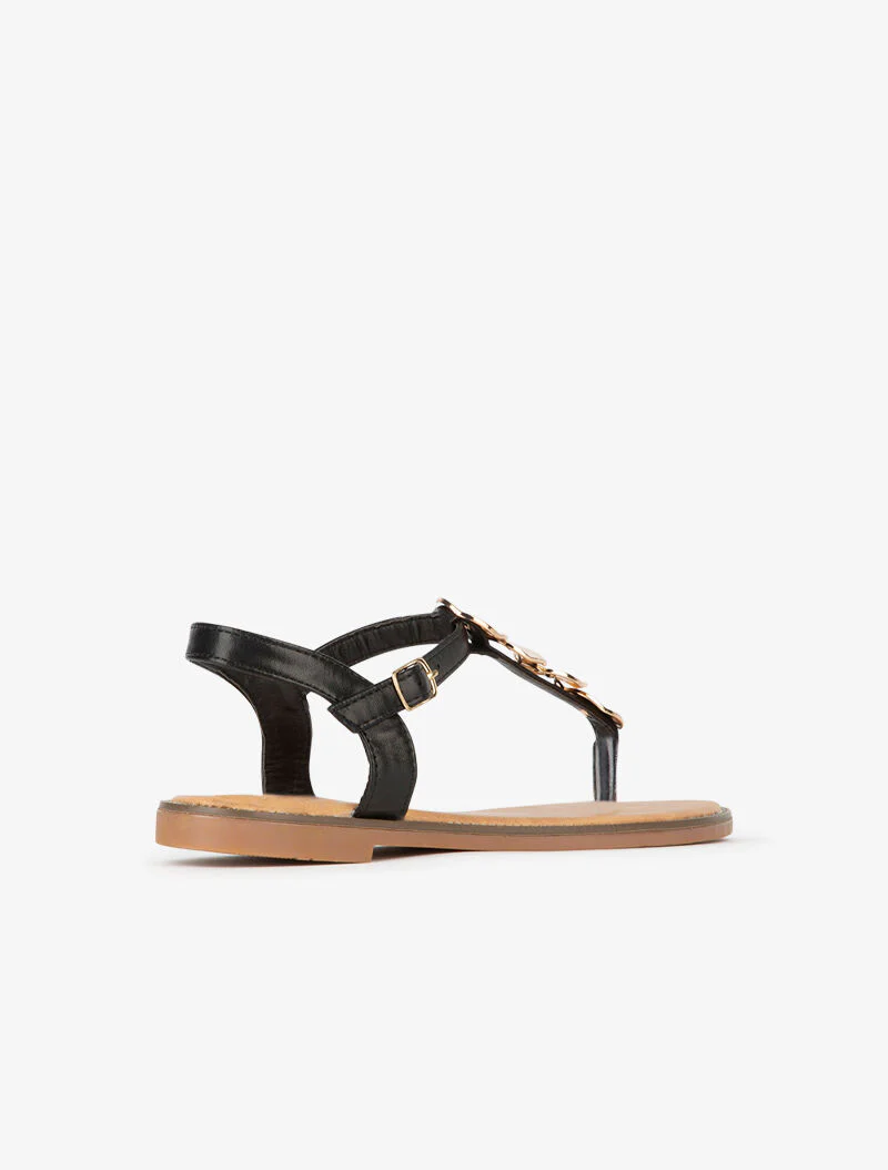 Rondplaat sandalen - zwart - Image 4