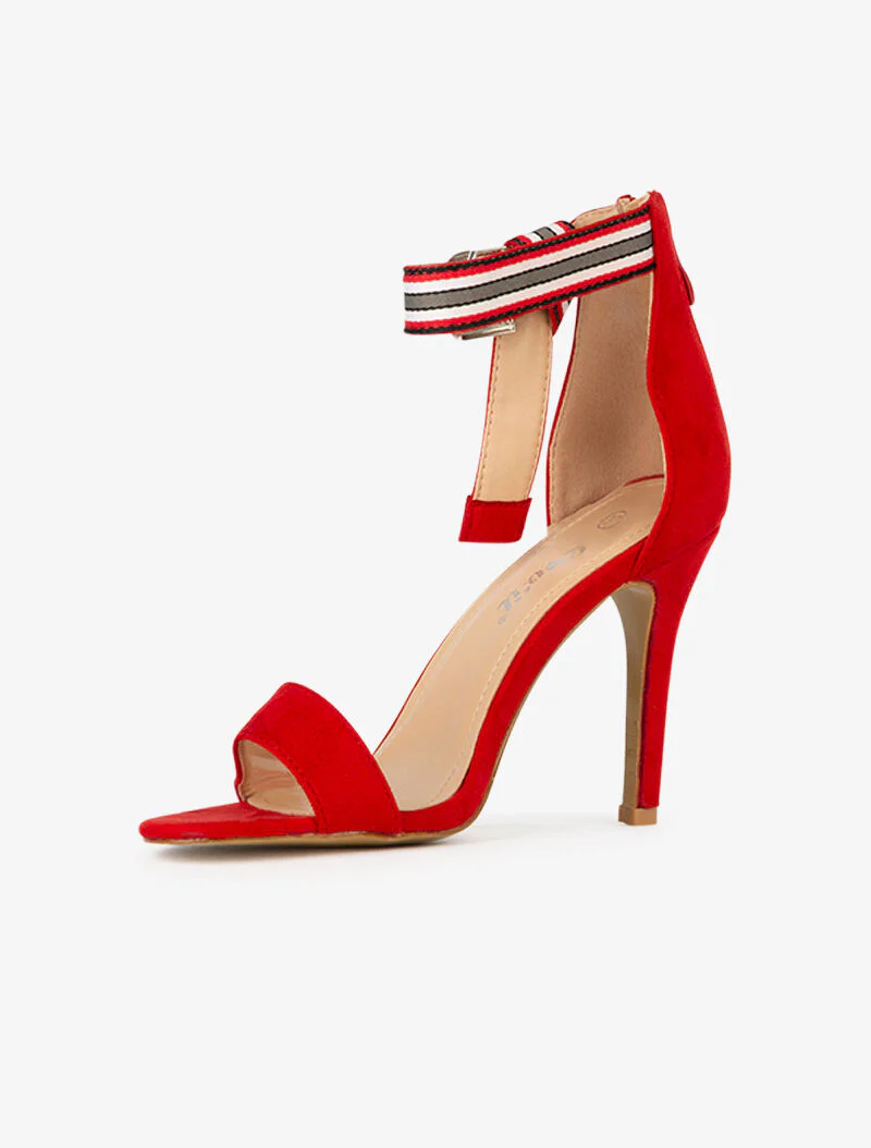 Gestileerde enkelband sandalen - rood - Image 3