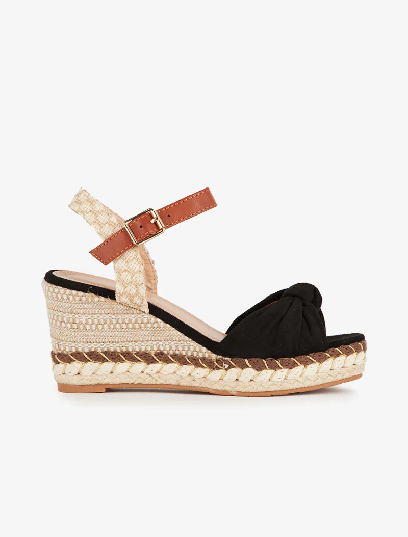 Sandalen van meerdere materialen met suède bandjes - zwart - Image 2