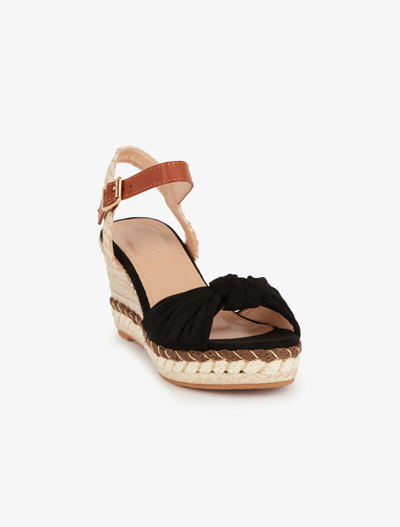 Sandalen van meerdere materialen met suède bandjes - zwart - Image 3