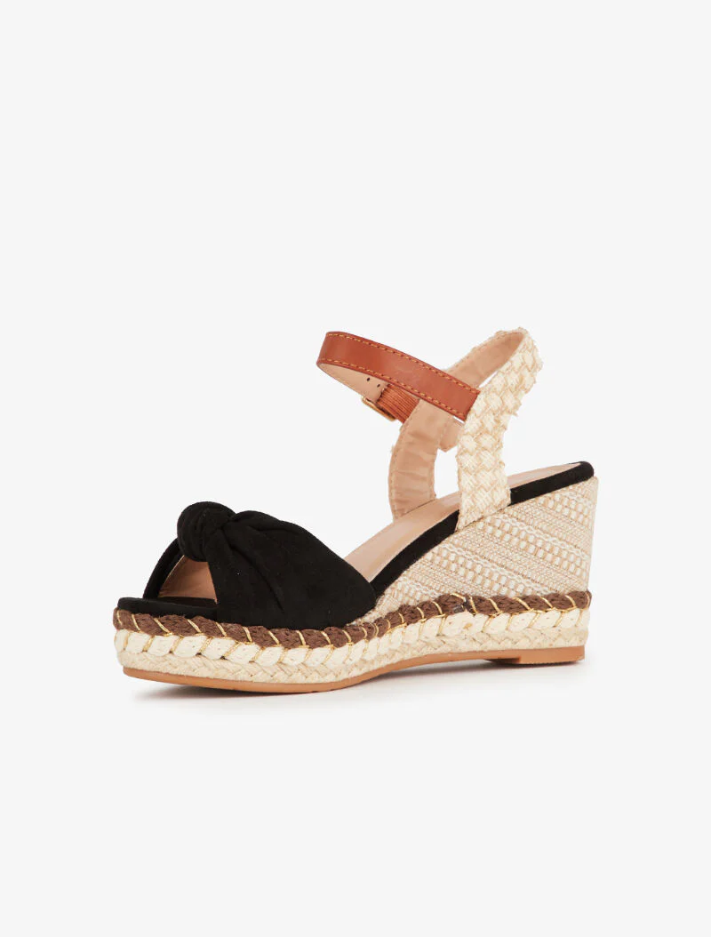 Sandalen van meerdere materialen met suède bandjes - zwart - Image 4