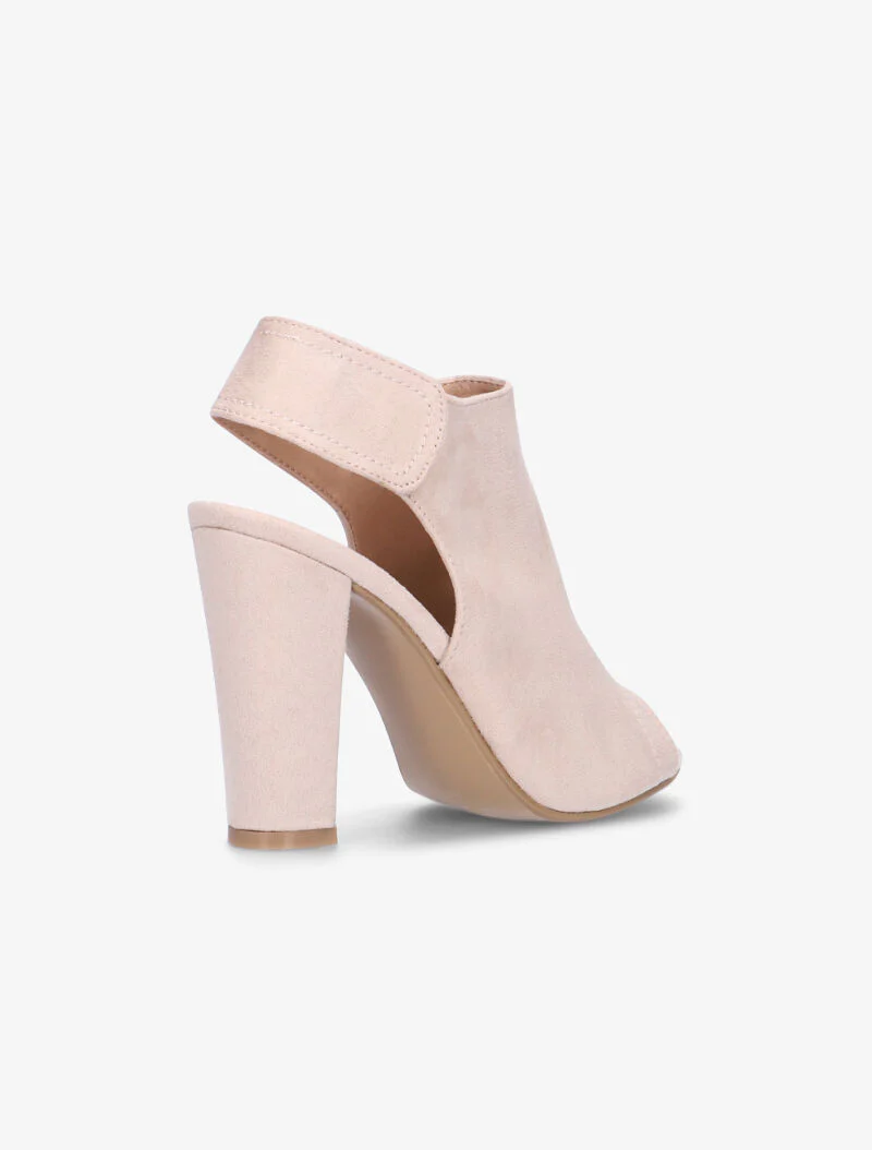 Peep-toe sandalen in suède - roze - Image 4