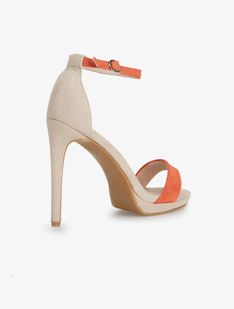 Tweekleurige sandalen - oranje/beige - Image 4