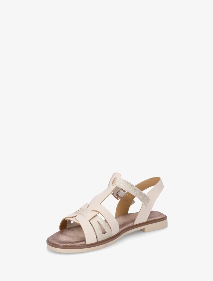 Sandalen van imitatieleer met gevlochten effect - Beige - Image 3
