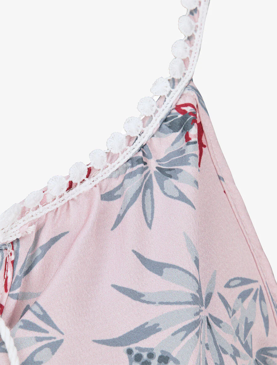 Satijnen blouse met roze print - Lichtroze - Image 3