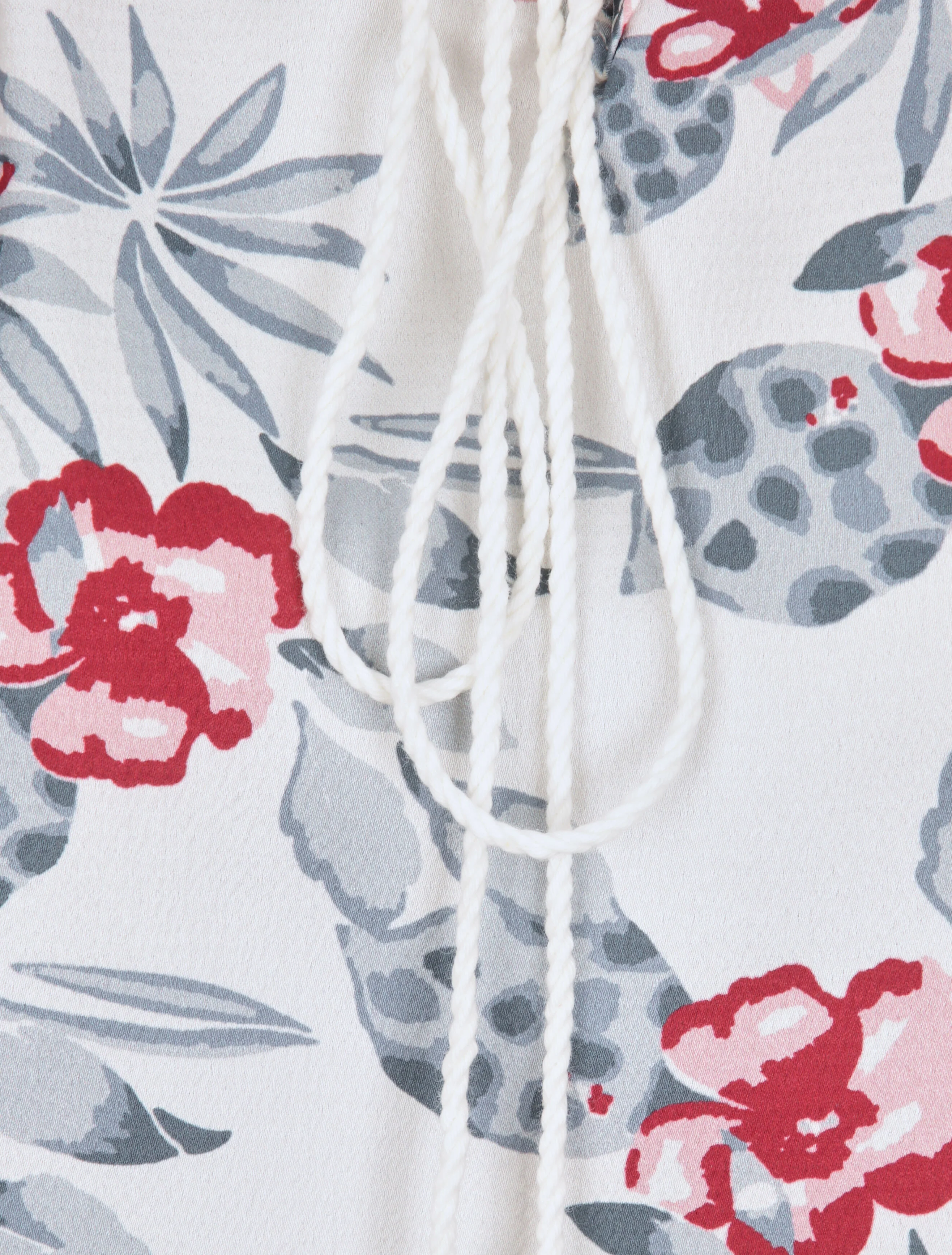 Satijnen blouse met roze print - Wit - Image 3