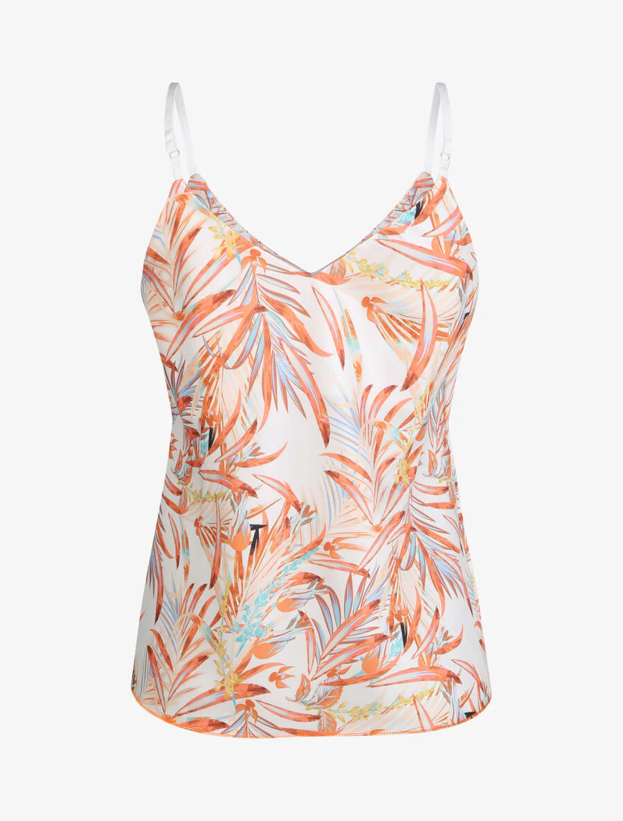 Satijnen caraco met jungleprint - Wit - Image 2