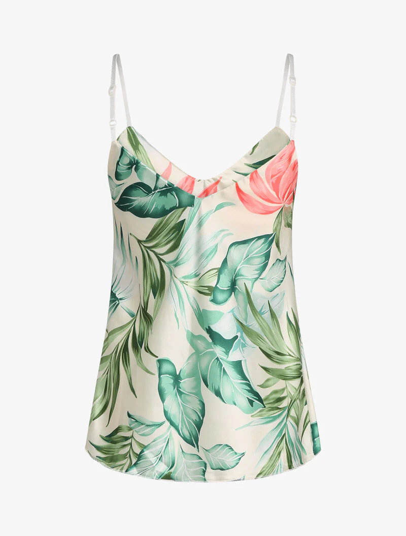 Satijnen caraco met jungleprint - ecru - Image 2