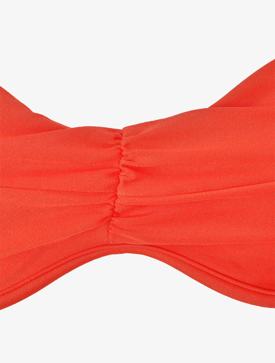Satijnen en geplooide bikini - Koraal - Image 3