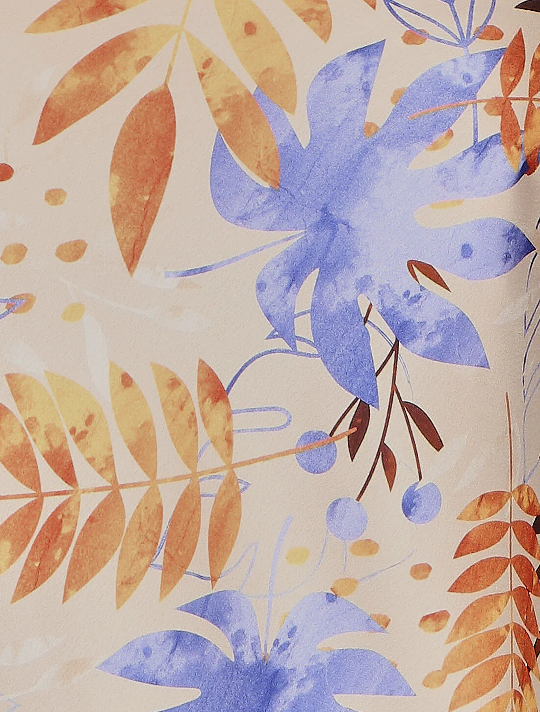Satijnen geprinte tropische caraco - beige - Image 3