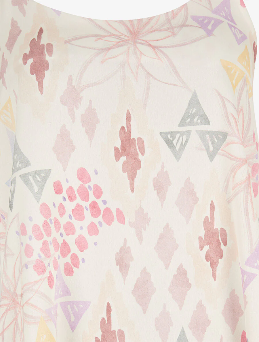 Satijnen hemdje met abstracte print - Roze - Image 3