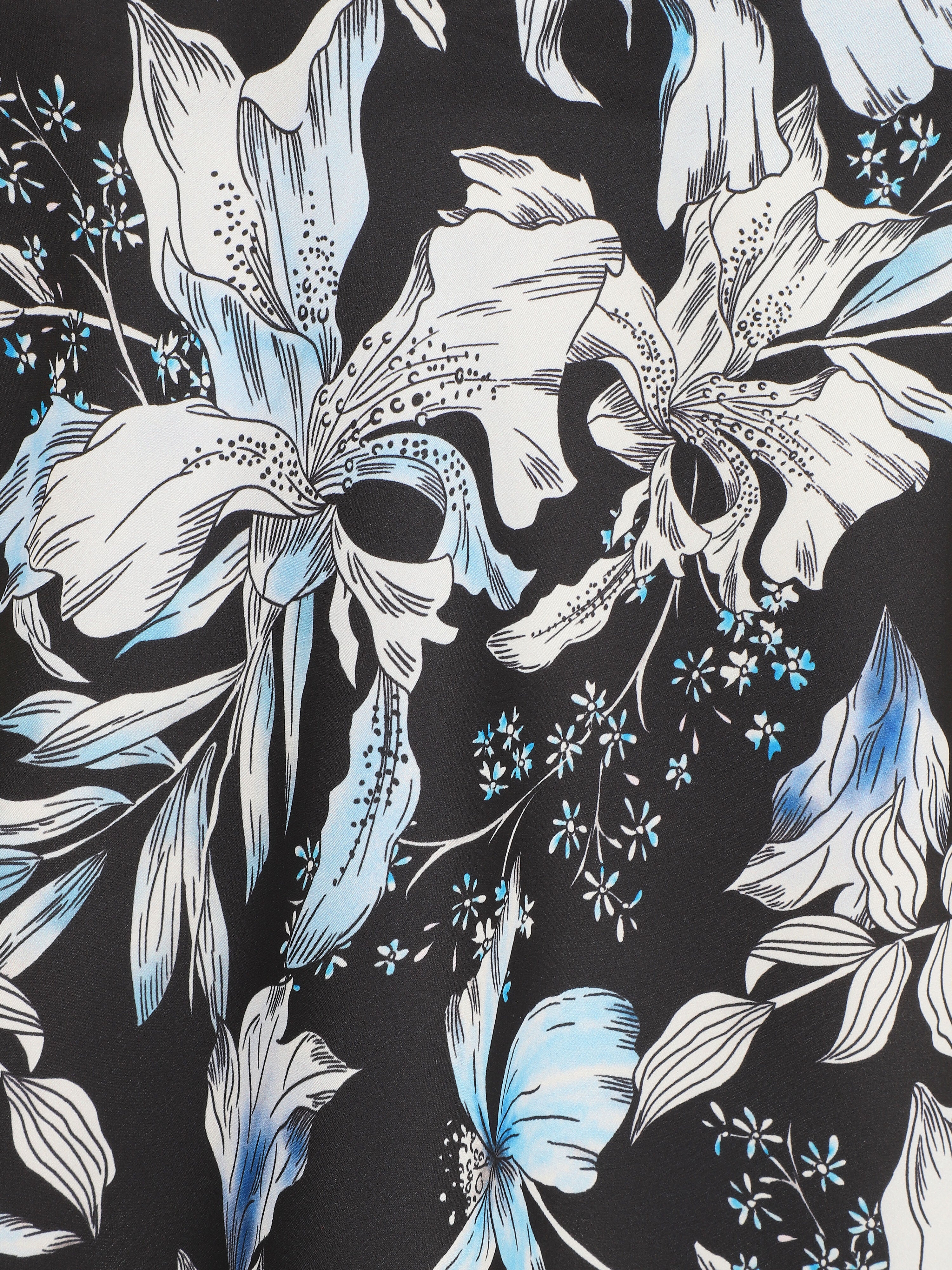 Satijnen hemdje met bloemenprint - zwart - Image 3
