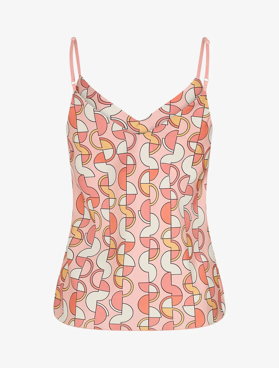 Satijnen hemdje met bloemige print - roze - Image 2