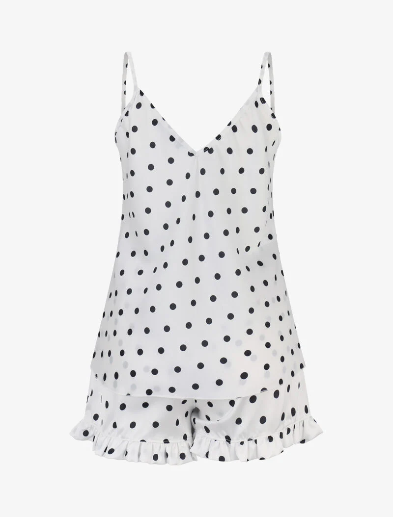 Satijnen set met prints - ecru - Image 2
