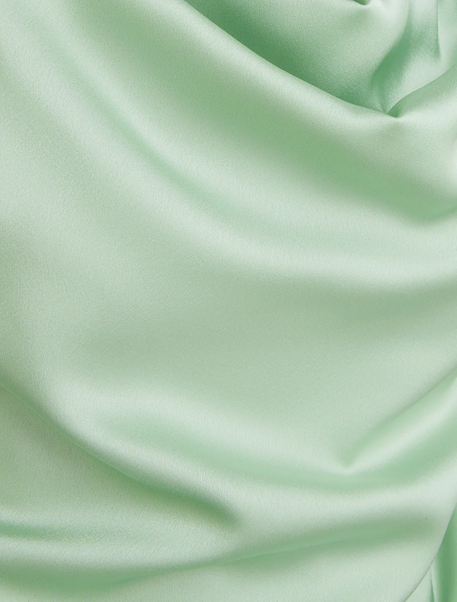 Satijnen top met watervalhals. - Mintgroen - Image 3