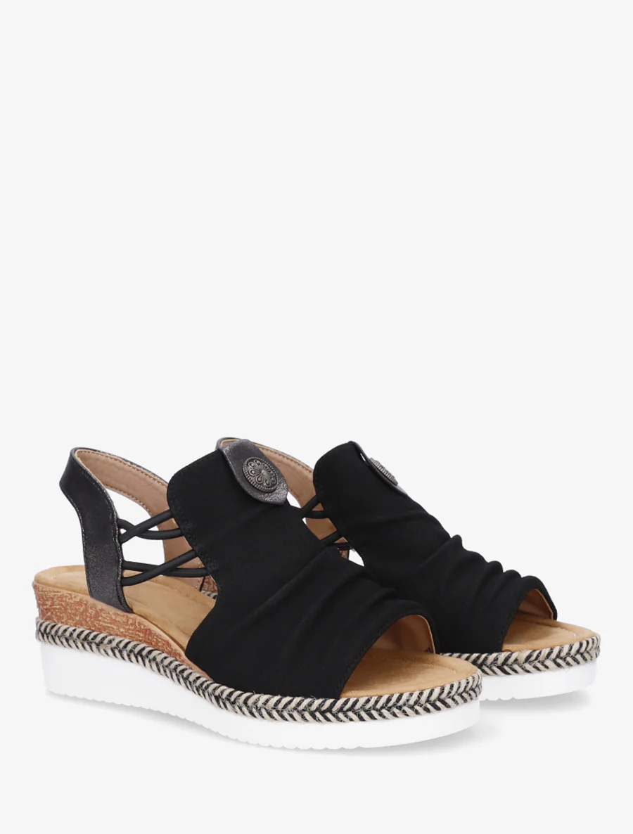 Schoenen met sleehak en rozetmedaille - Zwart - Image 4
