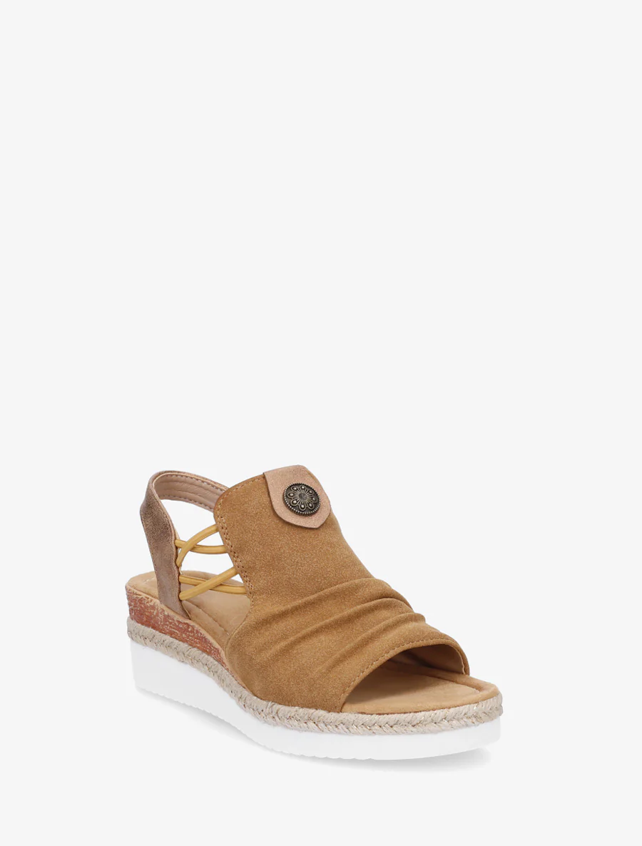 Schoenen met sleehak en rozetmedaille - Kameel - Image 2