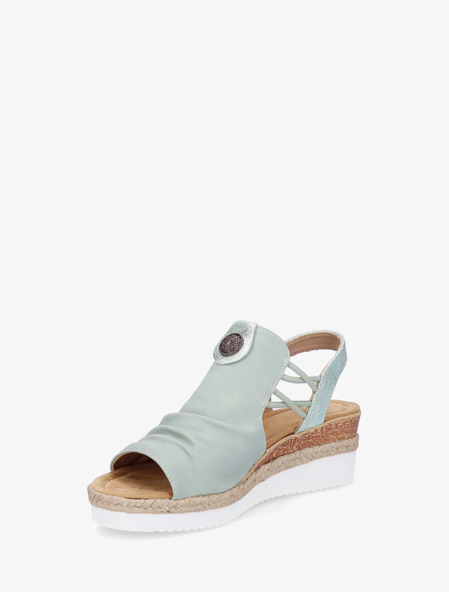 Schoenen met sleehak en rozetmedaille - Amandelgroen - Image 3