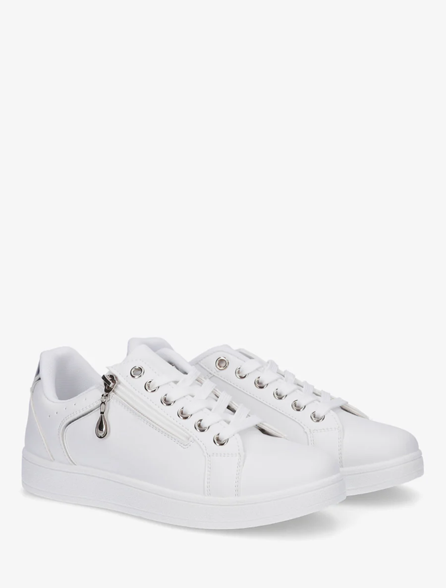 Schoenen van imitatieleer met decoratieve rits. - Geld - Image 4