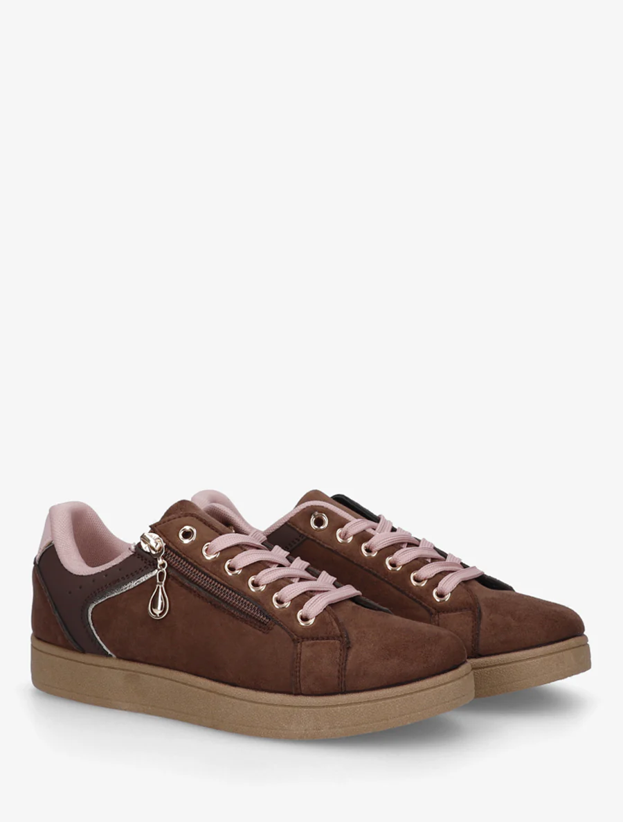 Schoenen van imitatieleer met decoratieve rits. - Bruin - Image 4