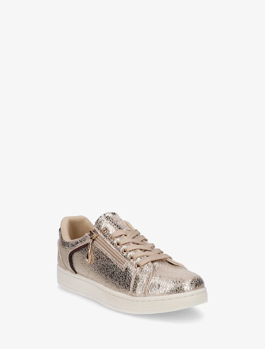 Schoenen van imitatieleer met decoratieve rits. - Goud - Image 2