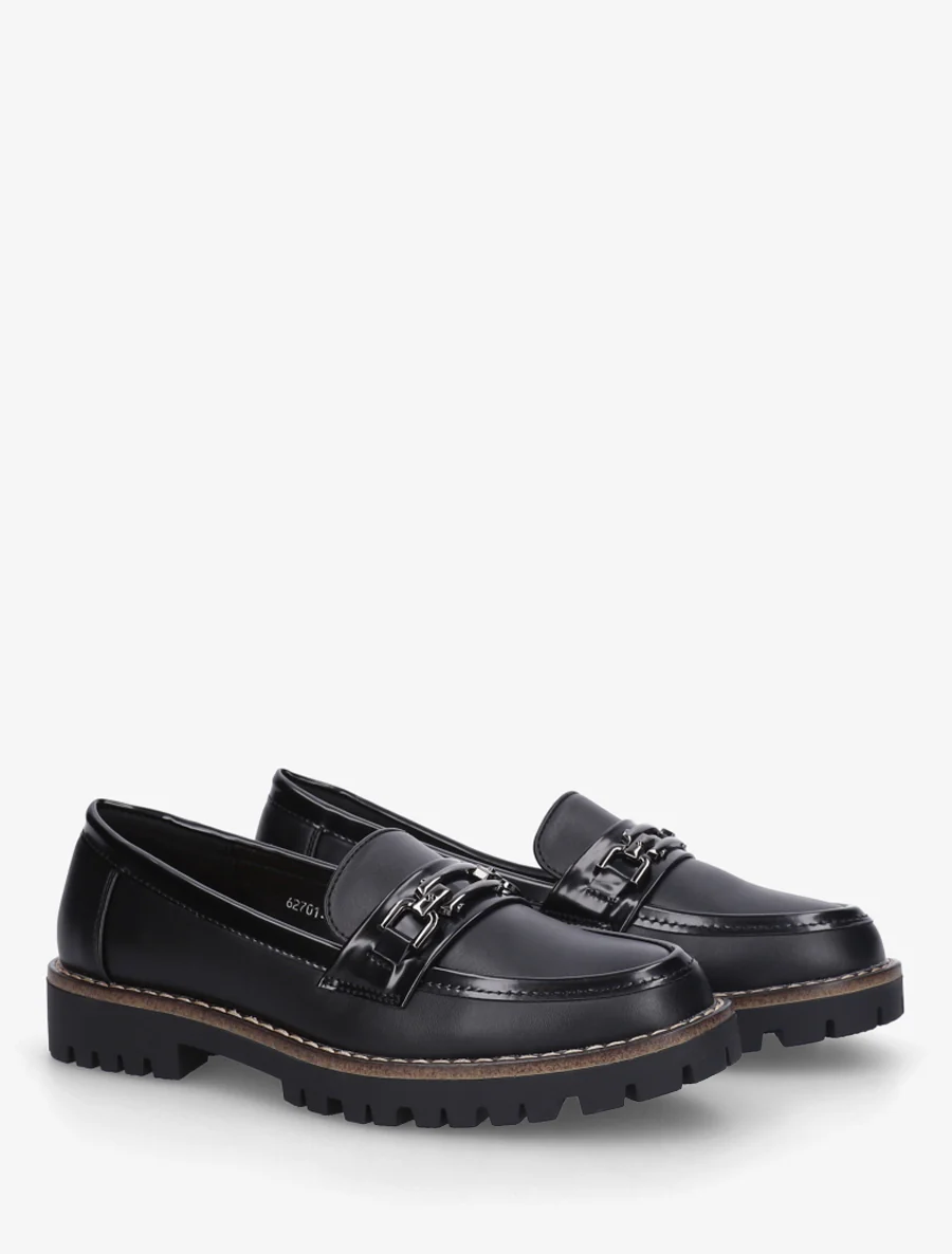 Schoenen van imitatieleer met metalen gesp. - Zwart - Image 4