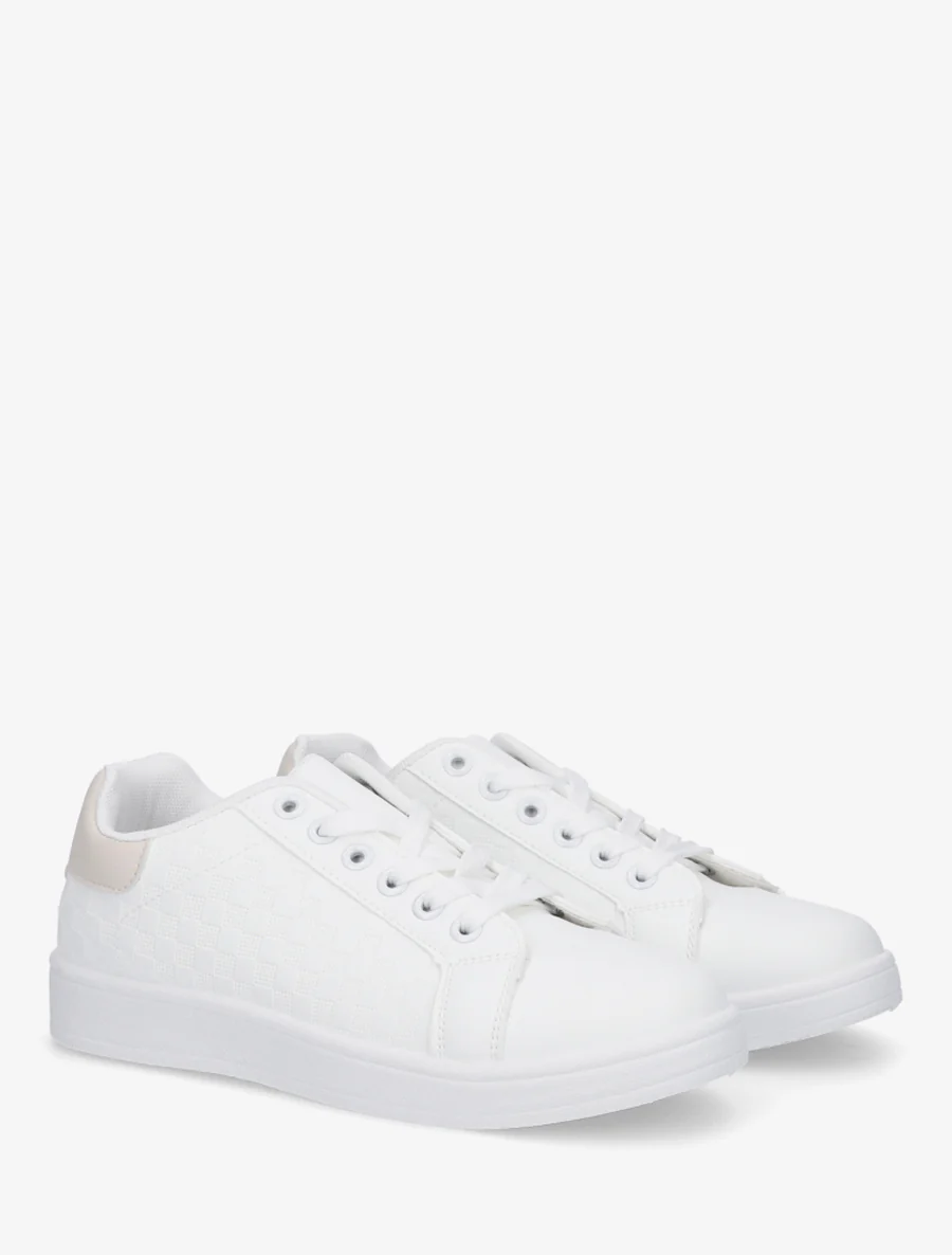 Schoenen van imitatieleer met ruitjesmotief - Beige - Image 4