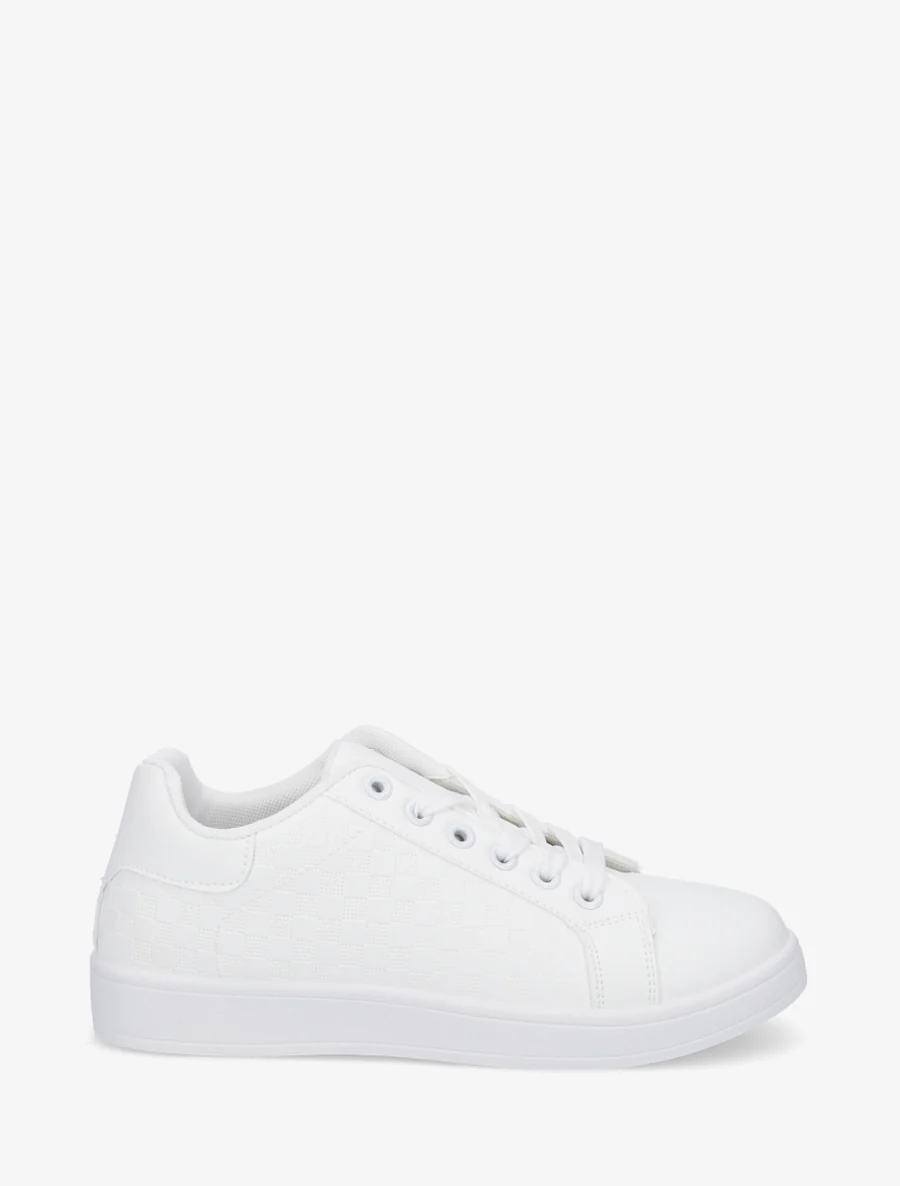 Schoenen van imitatieleer met ruitjesmotief - Wit