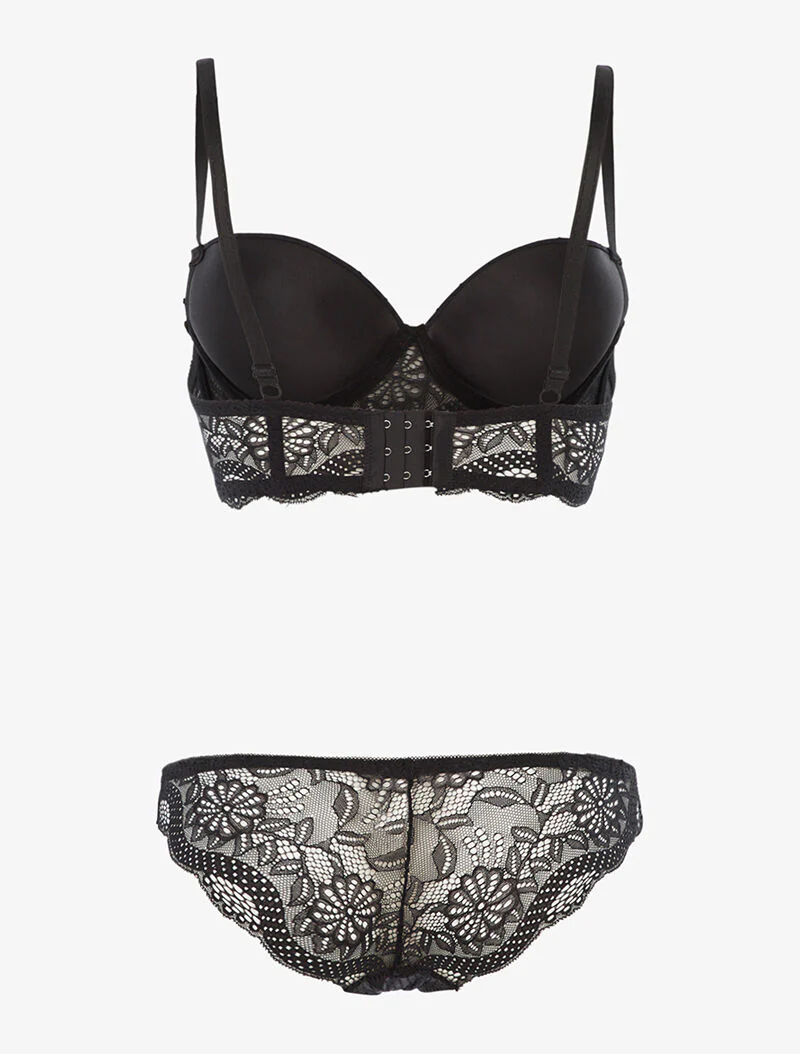 Bustier beha set - zwart - Image 2