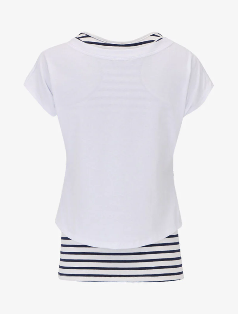 Set van tanktop met marinestrepen en crop top - wit - Image 2