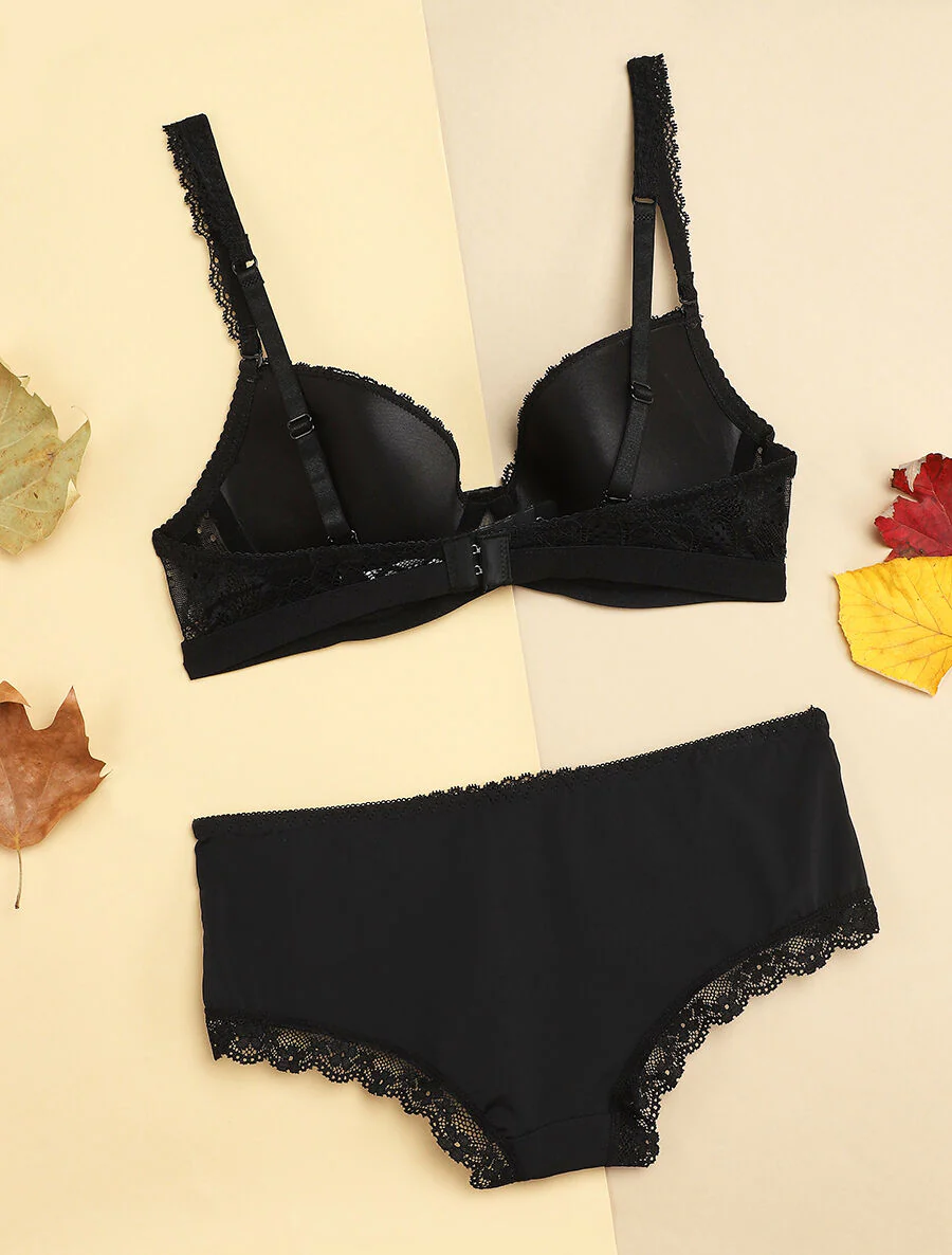 Set met elastische tailleband en shorty - Zwart - Image 2