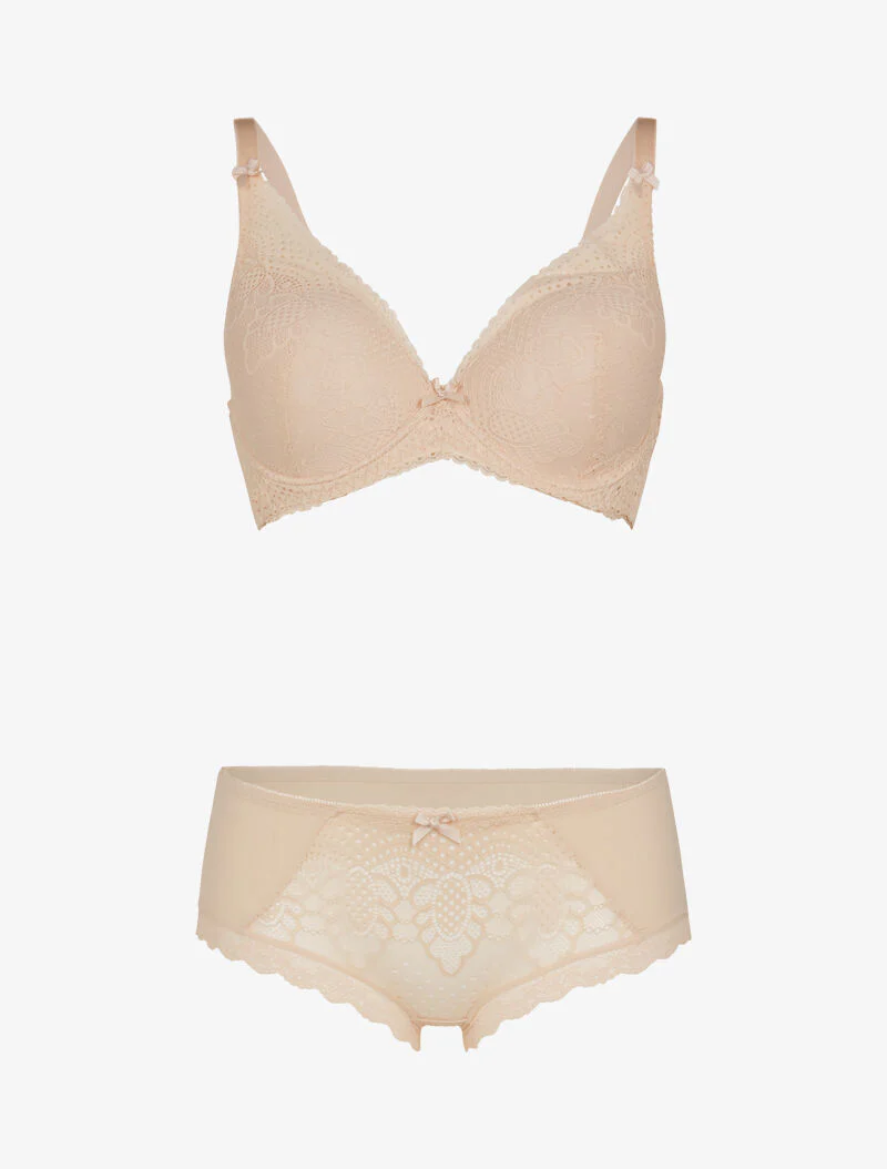 Set met gestileerde bloemen - beige