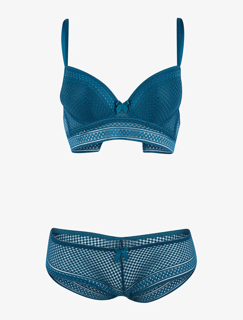 Set met stippen inzetstukken - eendblauw