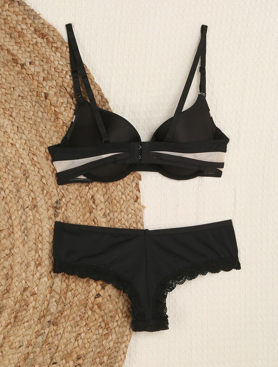 Set met tule bies - Zwart - Image 2