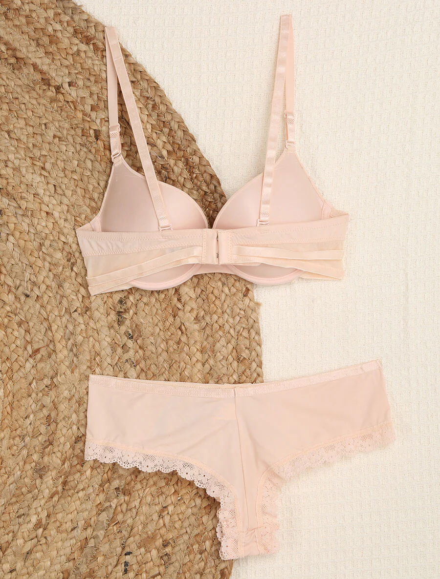 Set met tule bies - Nude - Image 2