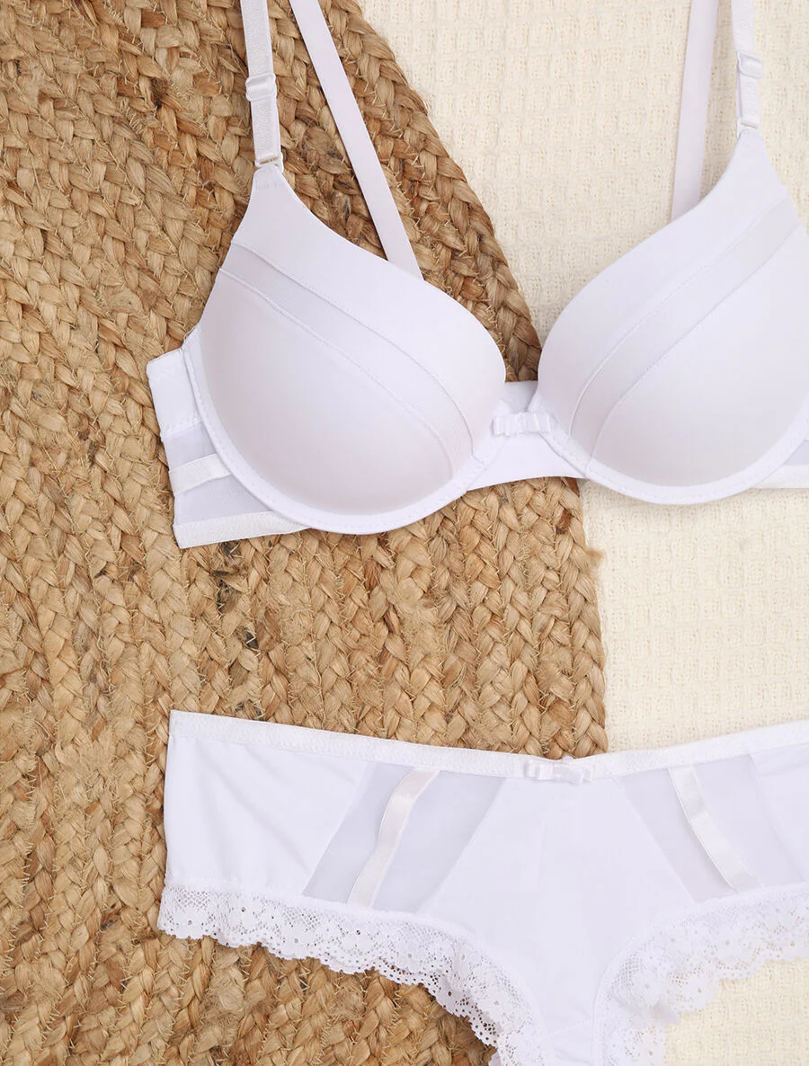 Set met tule rand - Wit - Image 3