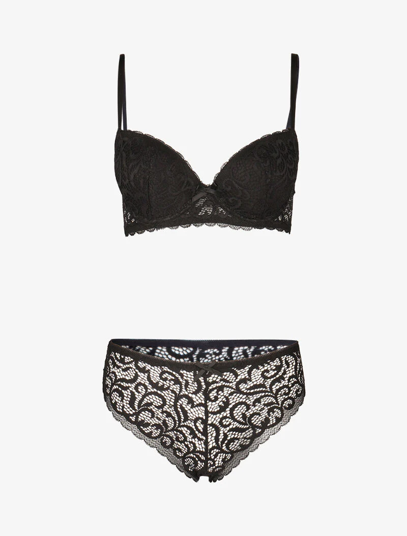 Kant gestileerde push-up set - zwart