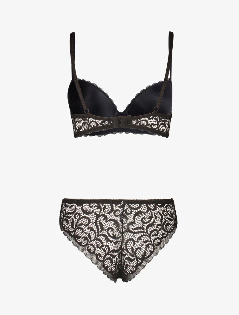 Kant gestileerde push-up set - zwart - Image 2
