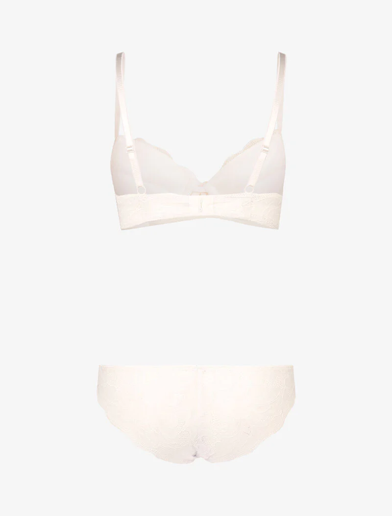 Kant push-up set met geschulpte rand - wit - Image 2