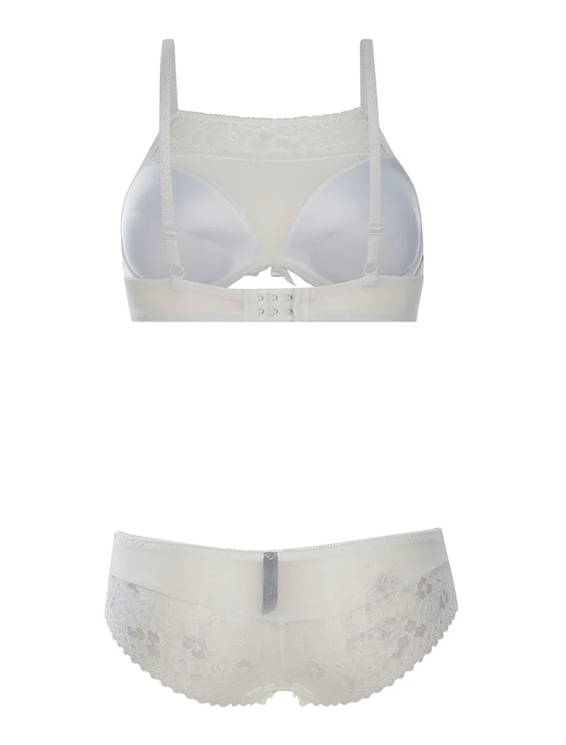 SG set met bh-effect en slip met kanten rand - wit - Image 2