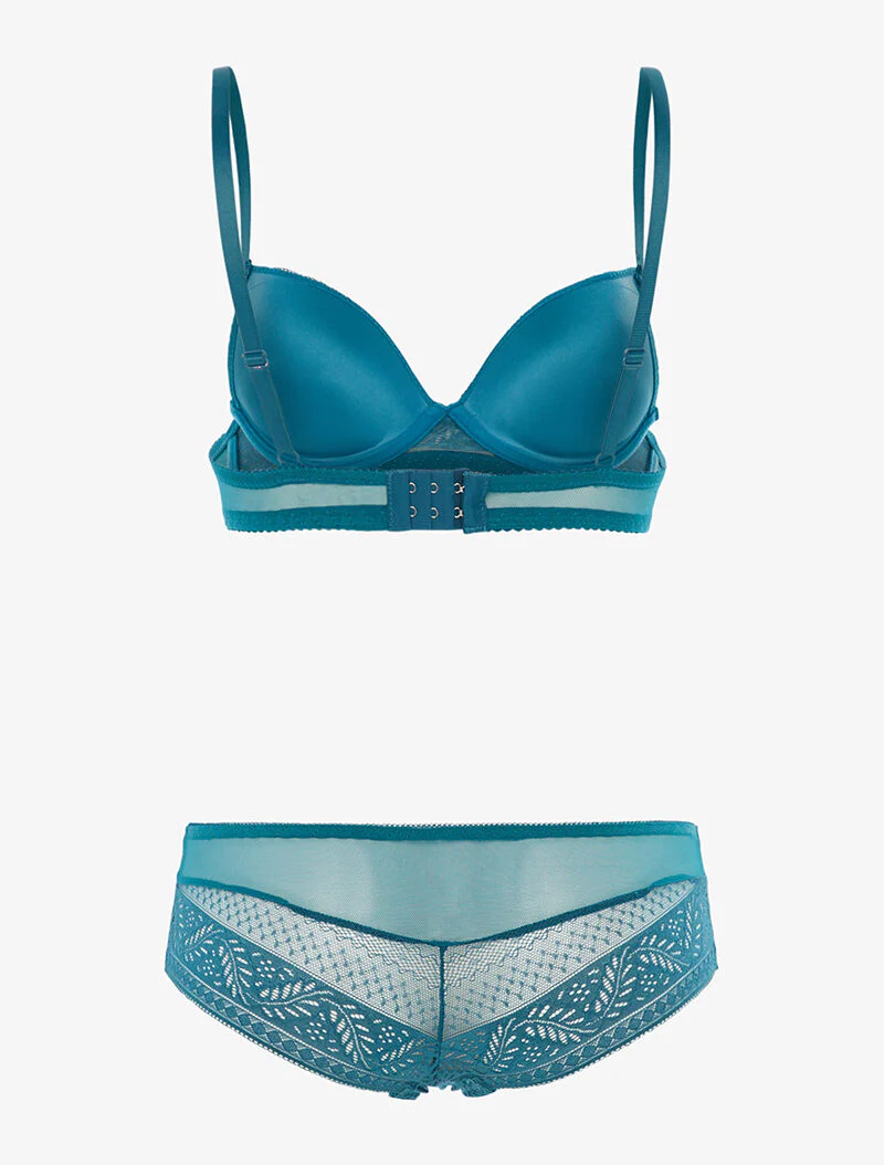 Set SG en shorty in voile en kant - blauwgroen - Image 2