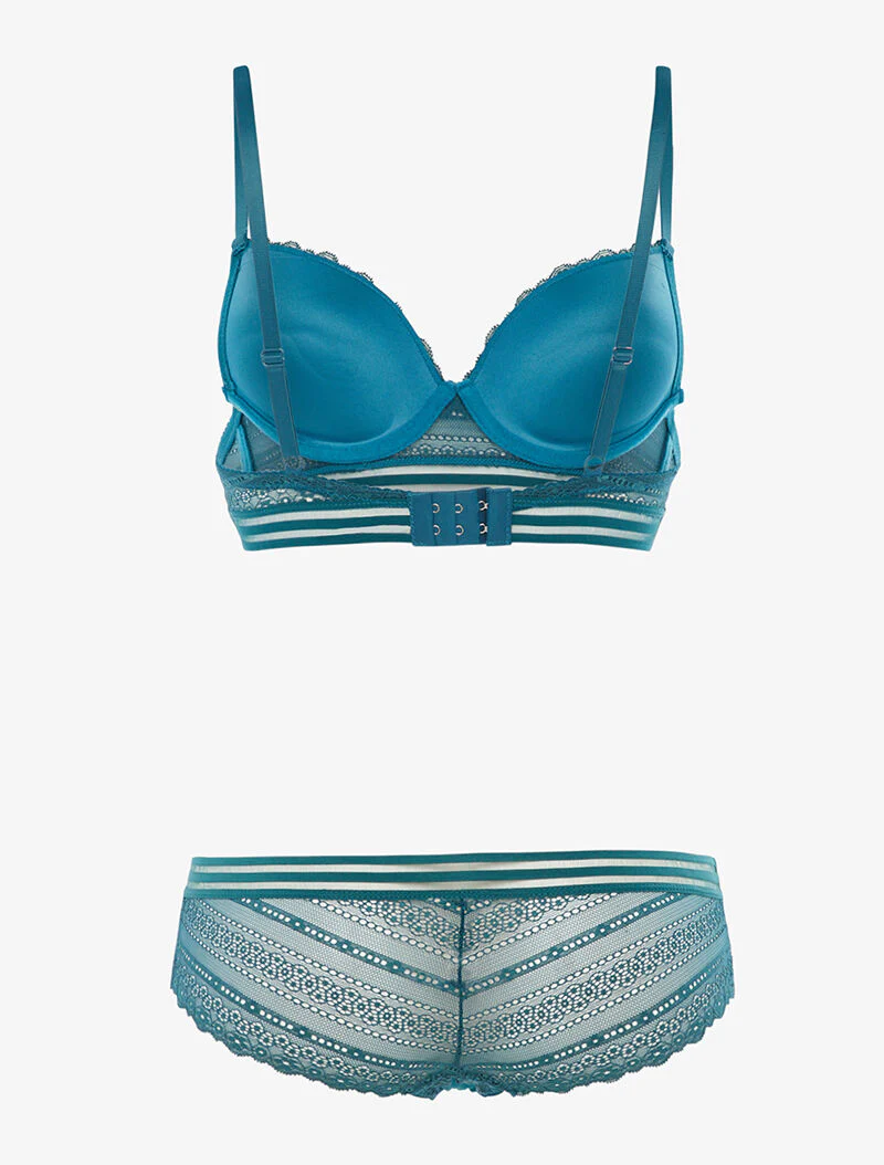 Set SG en shorty met grafische lijnen - eendblauw - Image 2