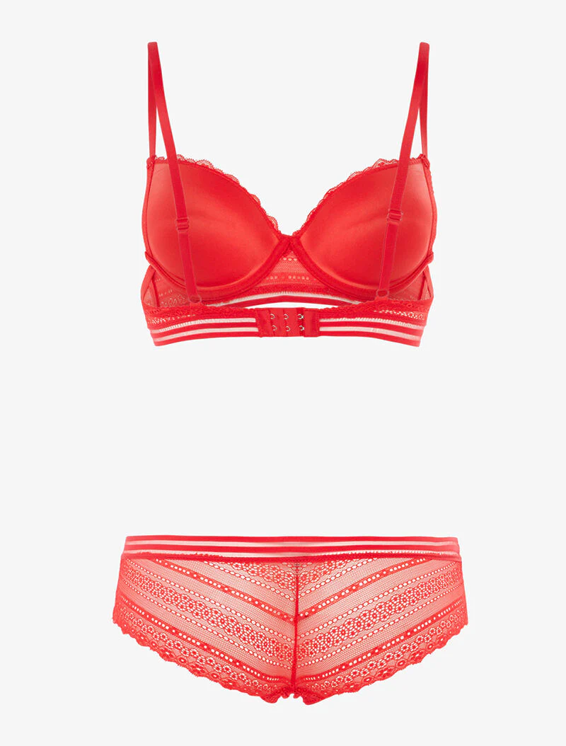 SG set en shorty met grafische lijnen - rood - Image 2